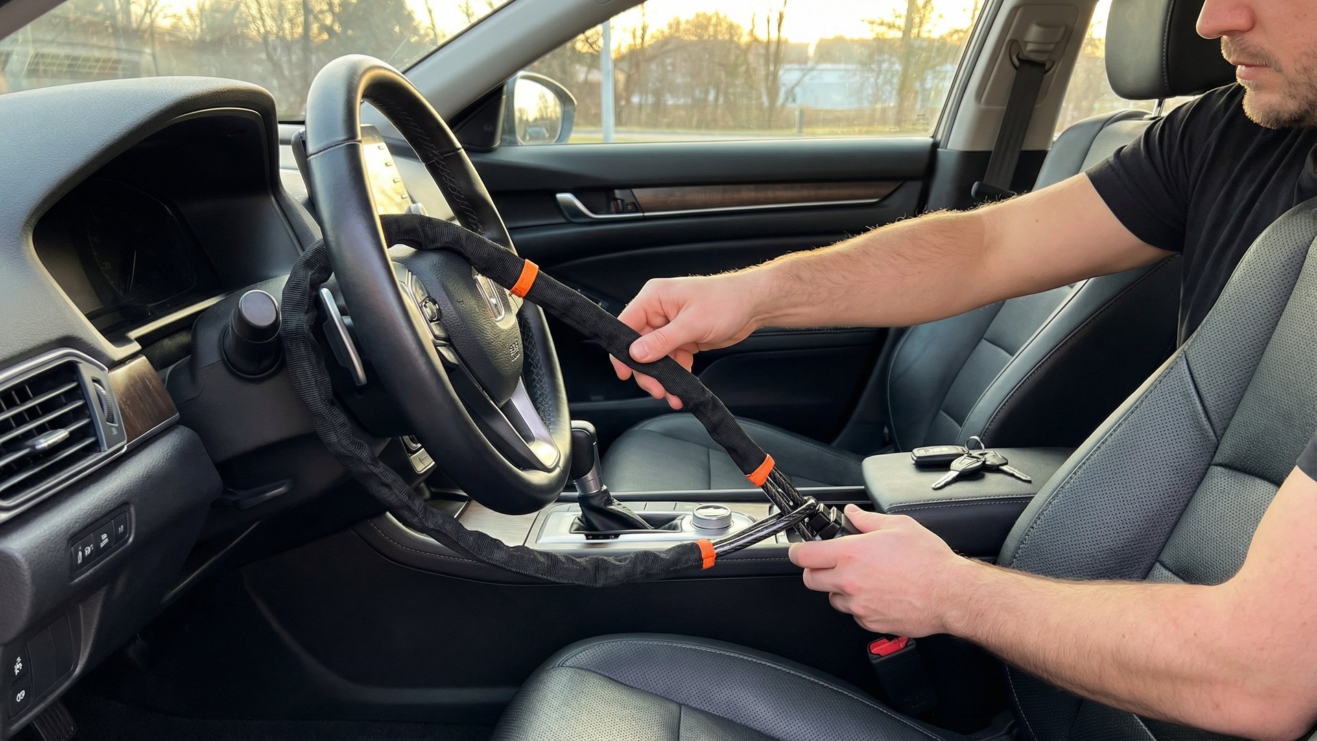 Installing Vigi Lock steering wheel lock in a car